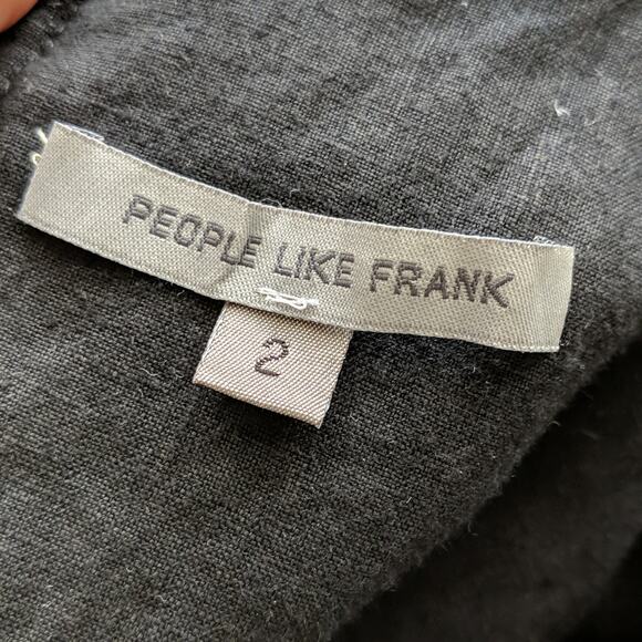 People Like Frank Women's Maxi Dress Black Exposed Zipper Back Linen USA Size 2 - Picture 7 of 9